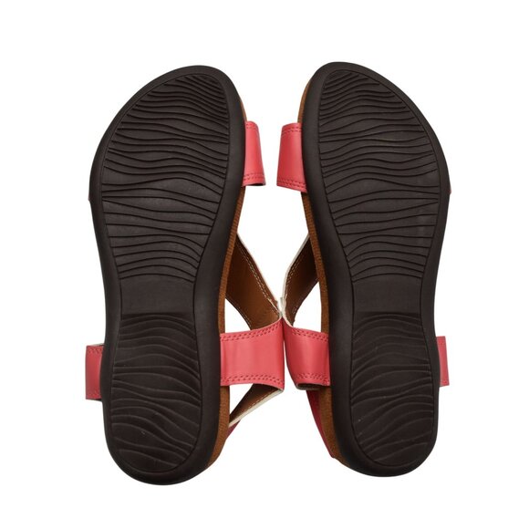 Womens Pink Open Toe Sandals With Velcro Strap Closure Size 10 - Picture 5 of 5